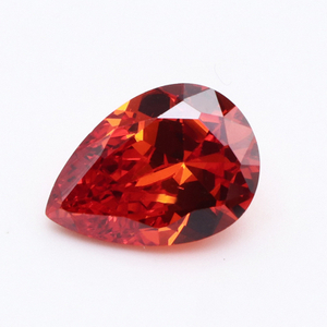 3EX D VVS Light Red Pear Cut Cubic Zirconia