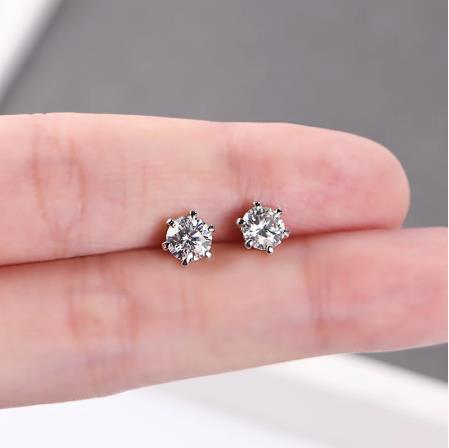 הגעה חדשה Moissanite אבן חן עגילים לנשים מוצק כסף סטרלינג 925 צבע D