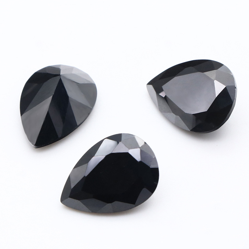 3EX D VVS Black Pear Cut Cubic Zirconia